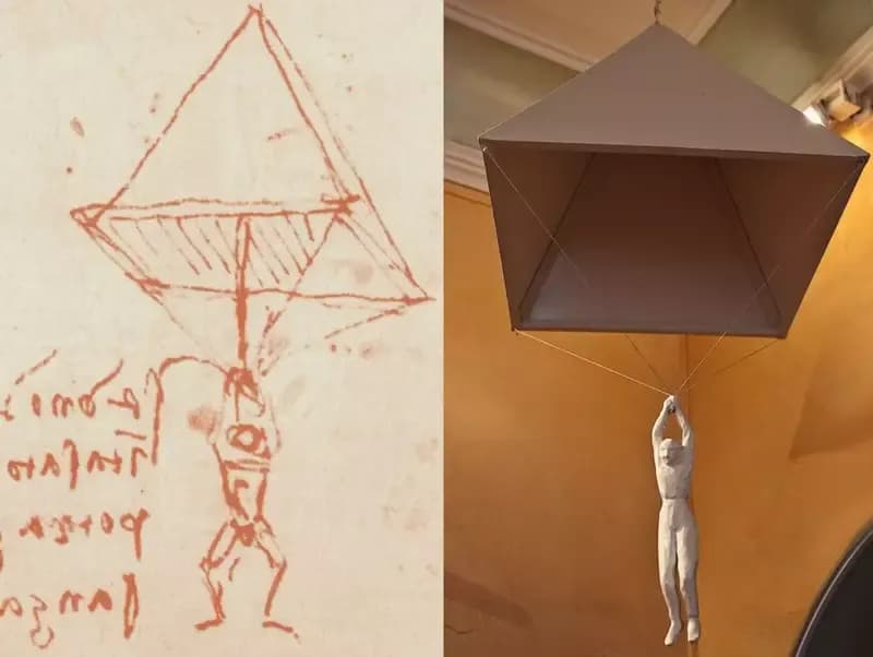 Prva skica padala - za skok z letala