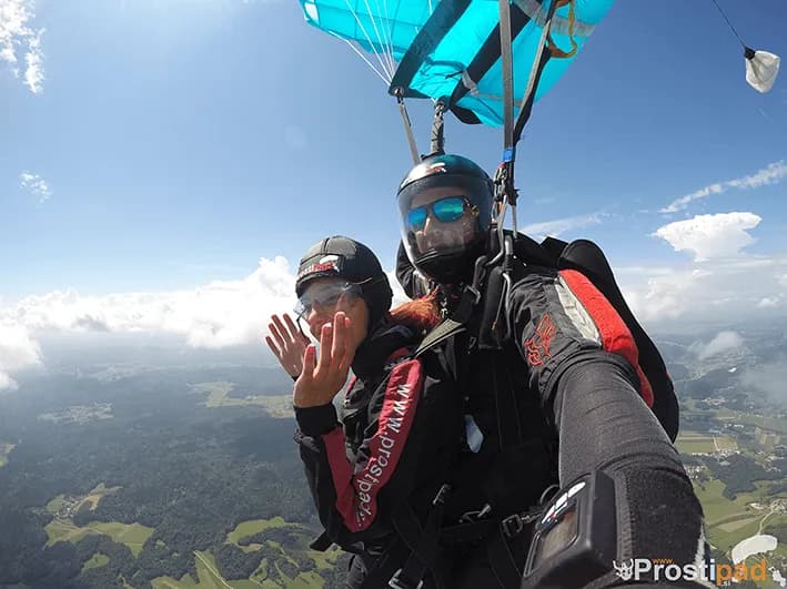 Tandemski skok - vožnja pod odprtim padalom